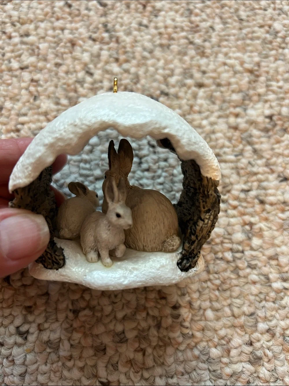 1997 Hallmark Snowshoe Rabbits in Winter Ornament